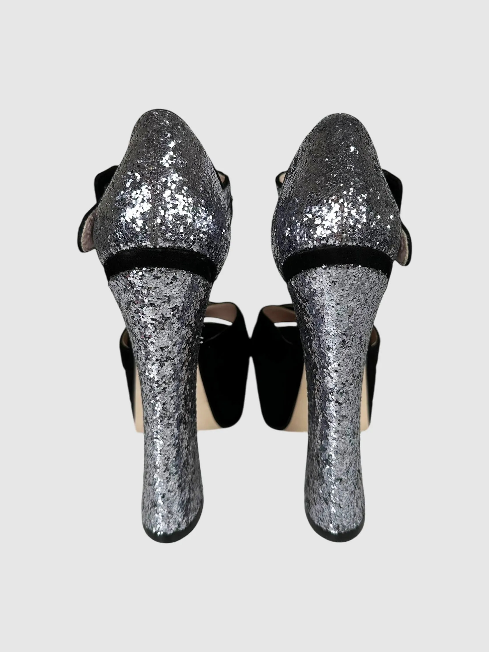 Glitter Accent Platform Pumps - Size 37