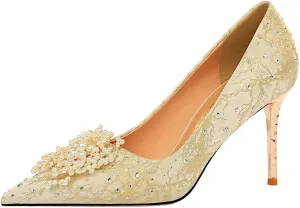 Hanfike Shoes for Women Wedding Guest High Heel Evening Party Pumps