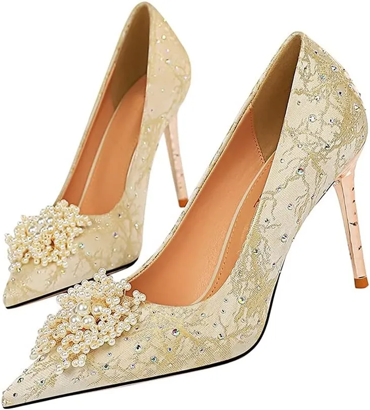 Hanfike Shoes for Women Wedding Guest High Heel Evening Party Pumps