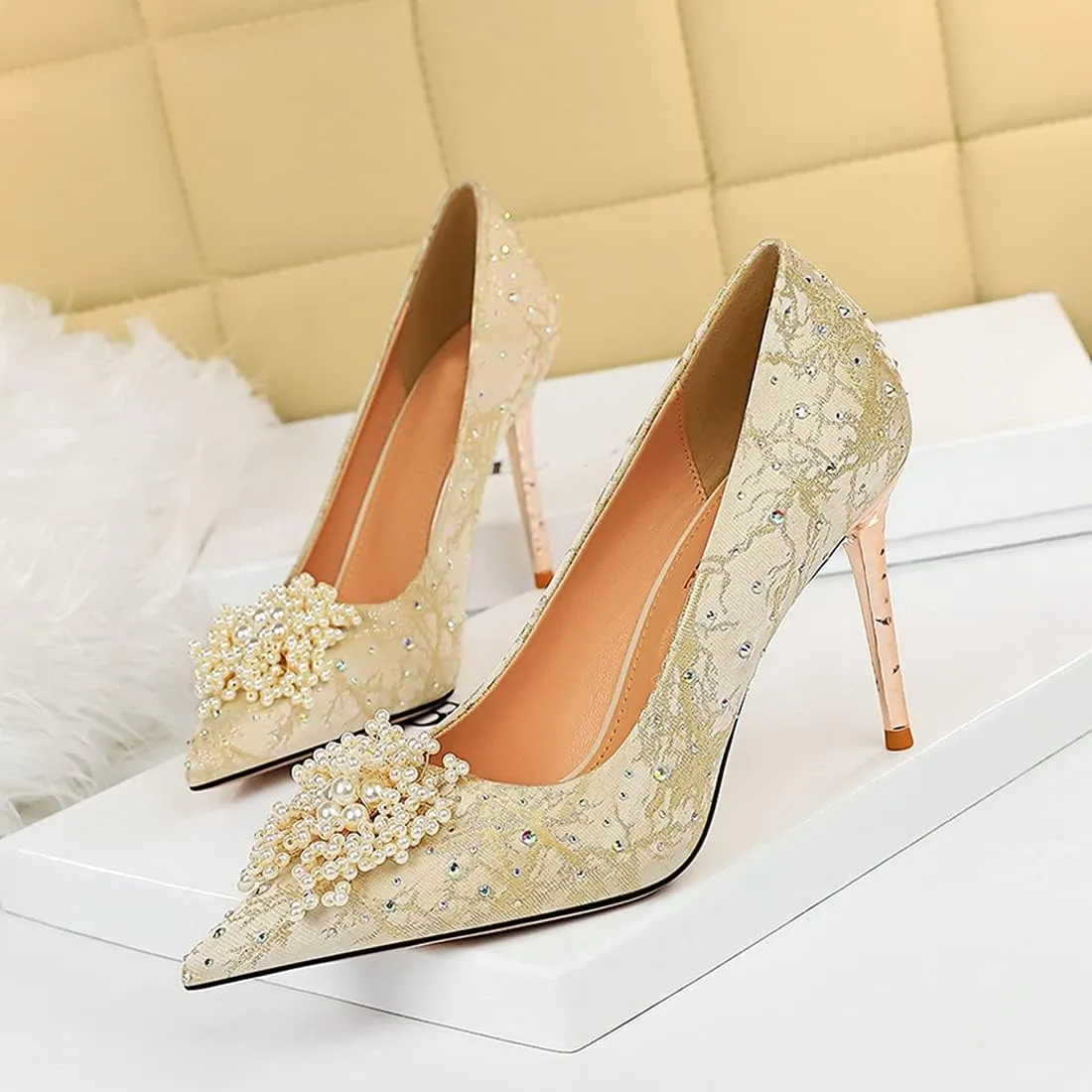 Hanfike Shoes for Women Wedding Guest High Heel Evening Party Pumps