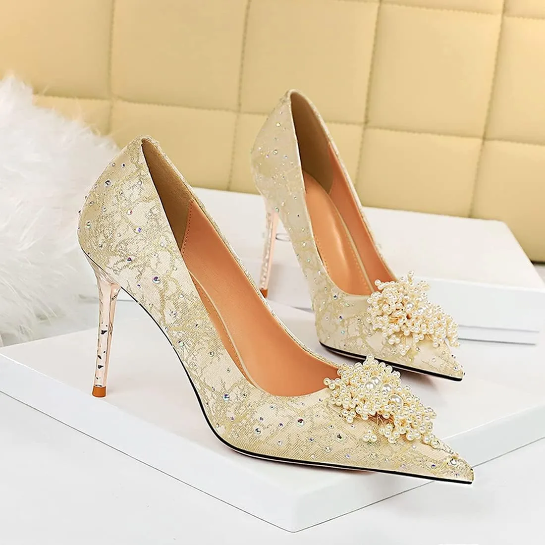 Hanfike Shoes for Women Wedding Guest High Heel Evening Party Pumps