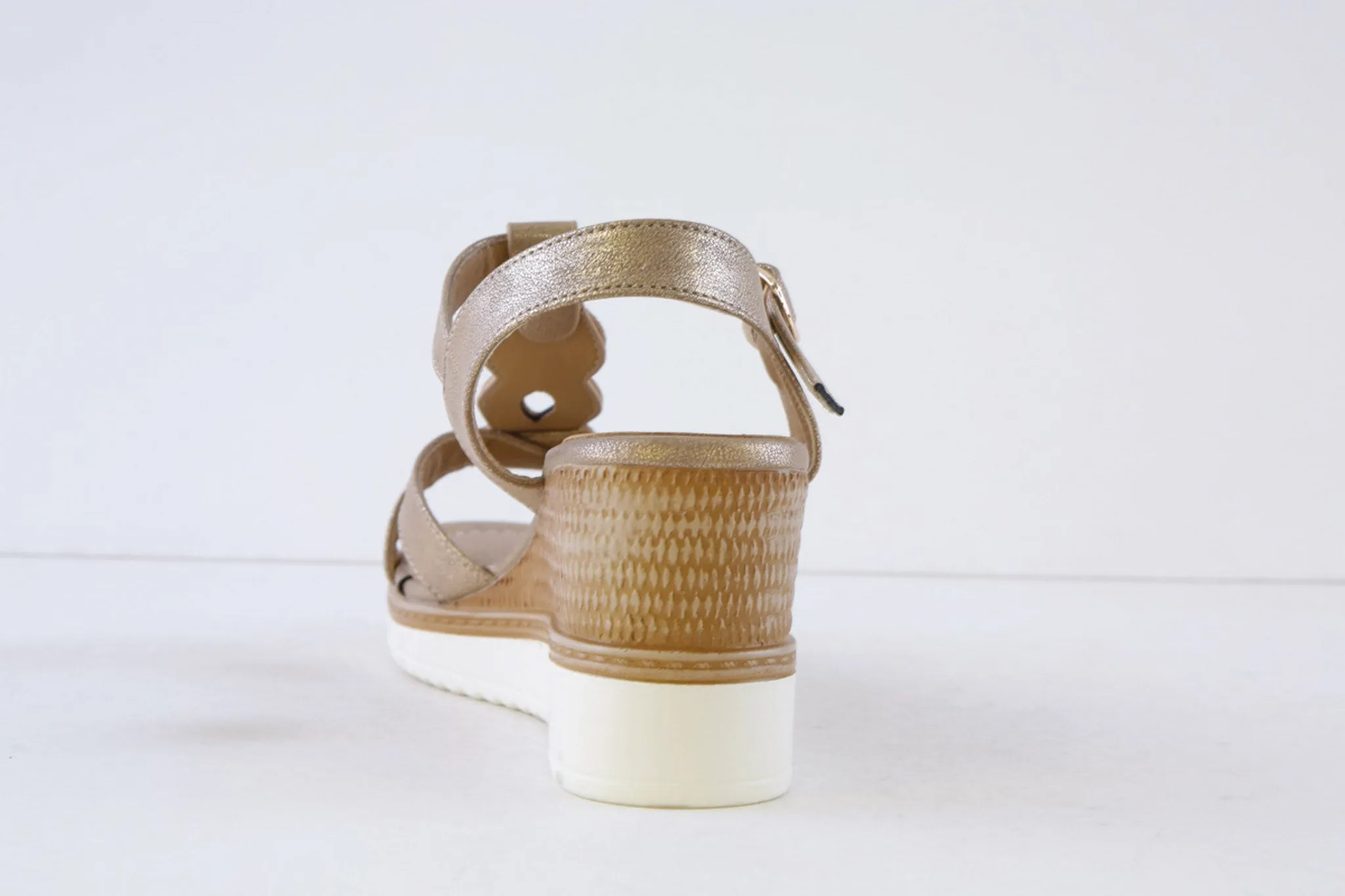 HEAVENLY FEET - TRANQUIL HIGH WEDGE SANDAL - GOLD