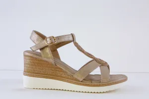 HEAVENLY FEET - TRANQUIL HIGH WEDGE SANDAL - GOLD