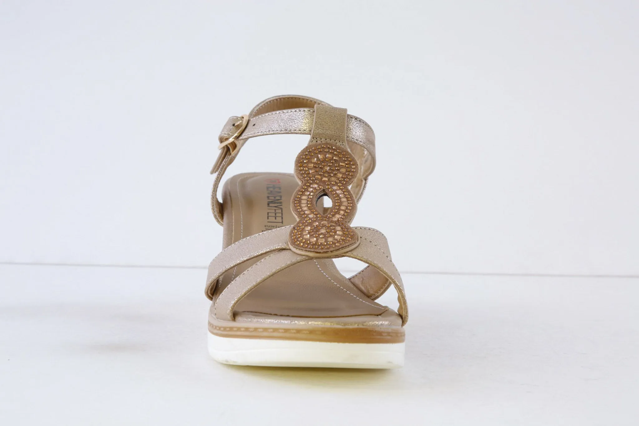 HEAVENLY FEET - TRANQUIL HIGH WEDGE SANDAL - GOLD