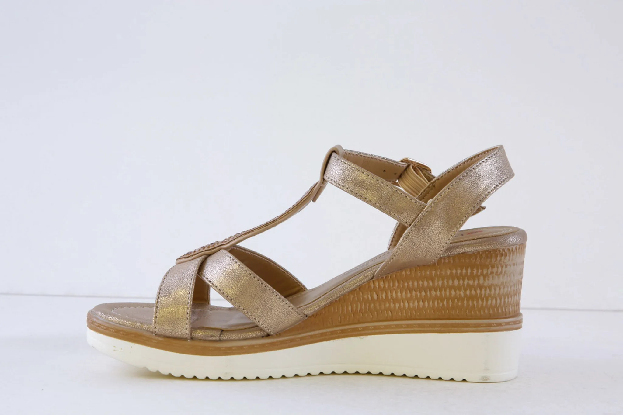 HEAVENLY FEET - TRANQUIL HIGH WEDGE SANDAL - GOLD