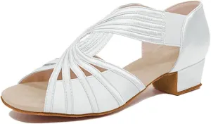 HIPPOSEUS Women Low Heel Latin Ballroom Dance Shoes Indoor Salsa Batchata Practice Dancing Shoes