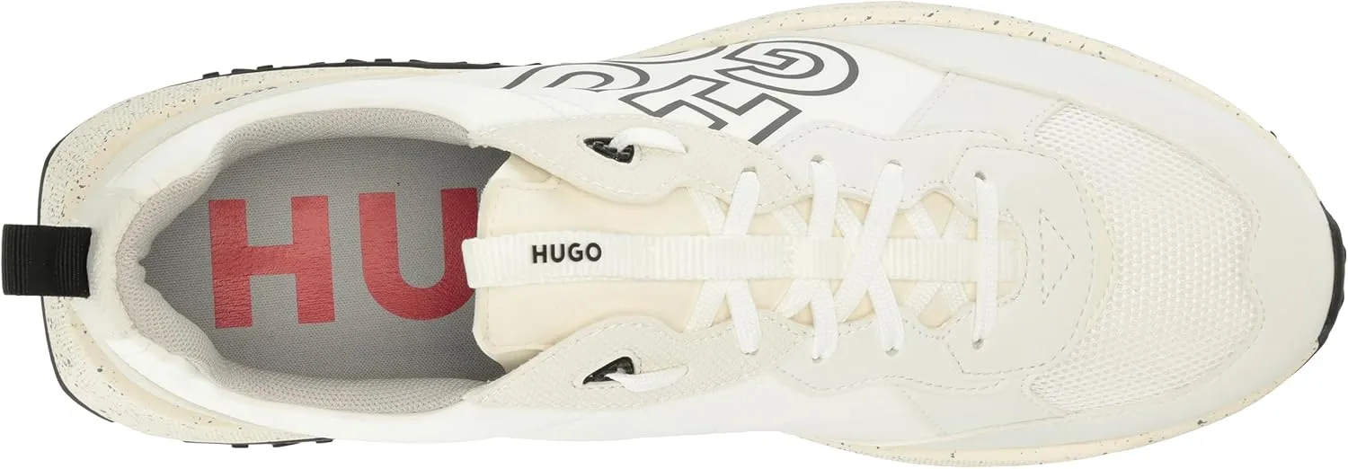 HUGO Men's Kane Stacked Logo Nylon Running Sneaker