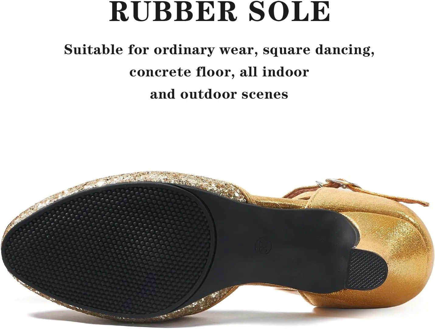 iCKER Womens Latin Dance Shoes Heeled Ballroom Salsa Tango Party Sequin Dance Shoes