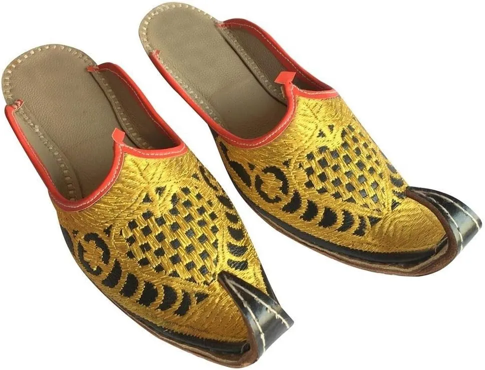 Indian Men Shoes Khussa Traditional Handmade Flipflops Leather Jutties