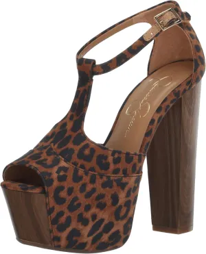 Jessica Simpson Womens Dany9 Denim Heeled Platform Sandals