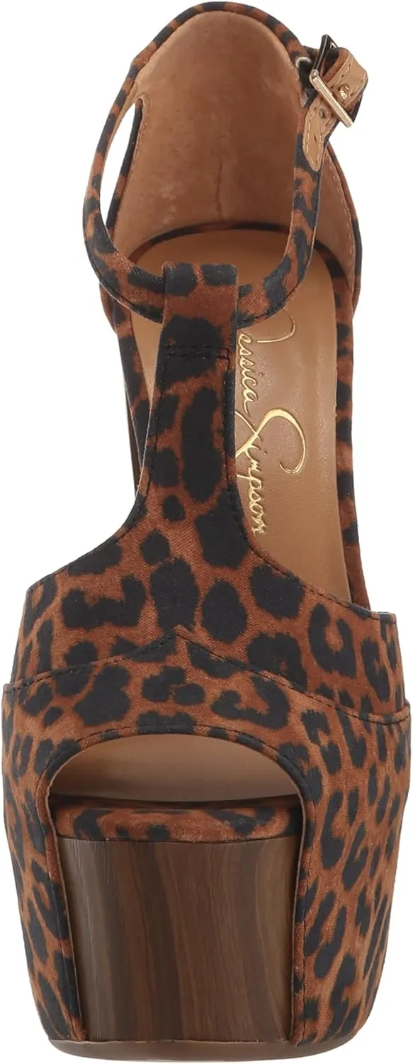Jessica Simpson Womens Dany9 Denim Heeled Platform Sandals