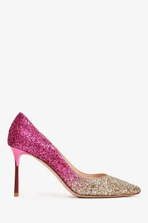 Jimmy Choo Gold/Pink Ombre Sequin Heels Size 37