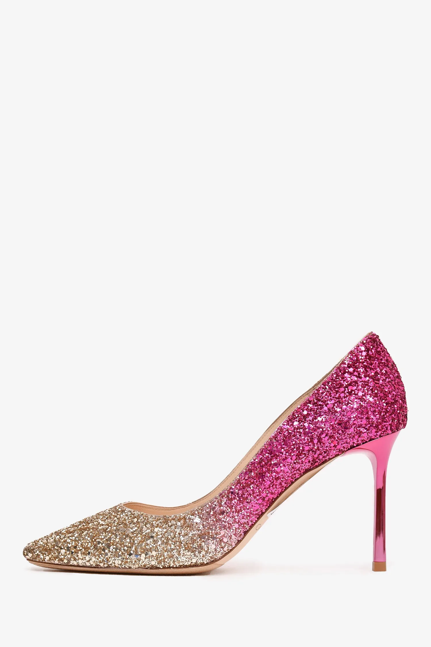 Jimmy Choo Gold/Pink Ombre Sequin Heels Size 37