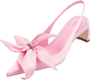 JW PEI Women's Queena Floral Appliques Slingback Pumps