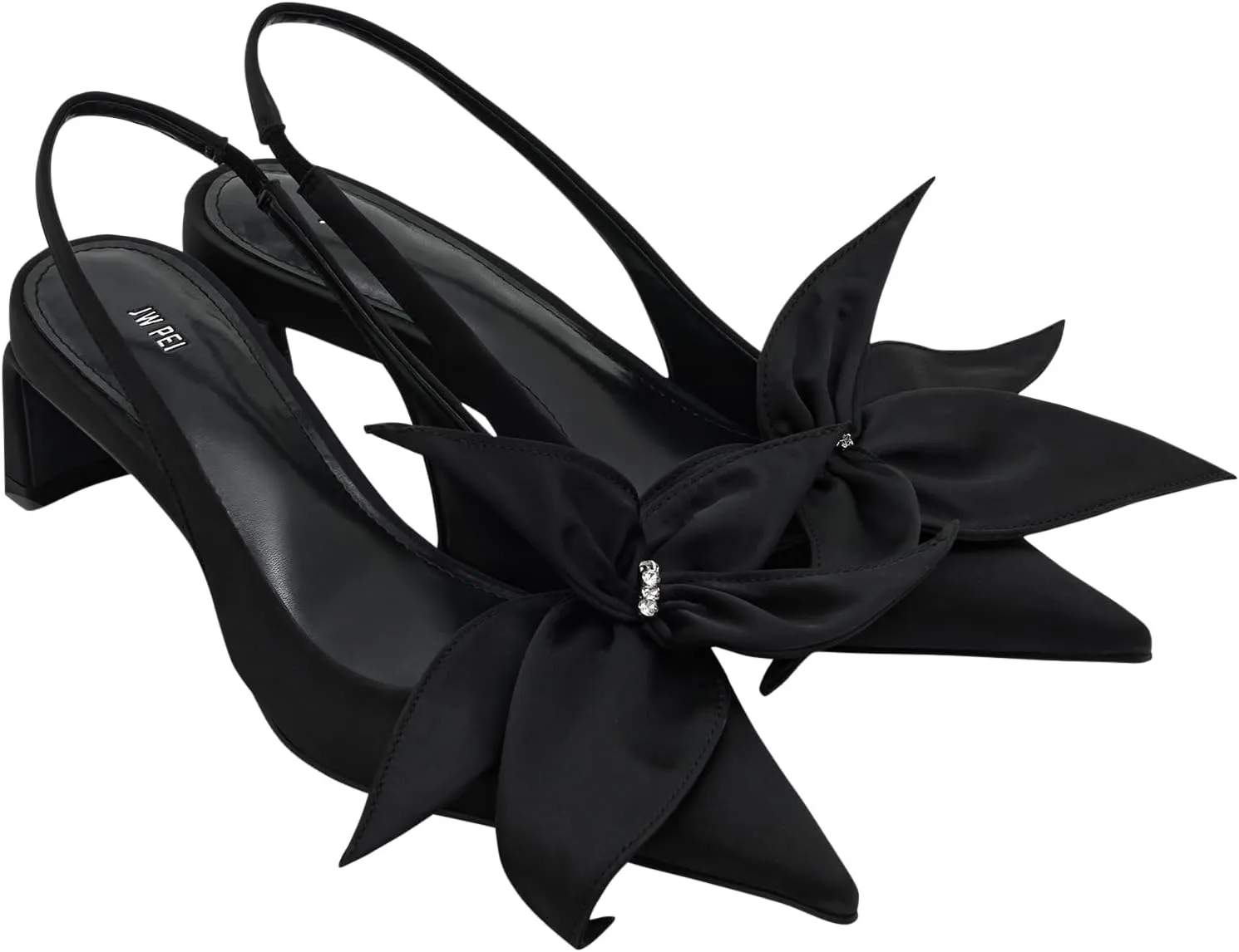 JW PEI Women's Queena Floral Appliques Slingback Pumps