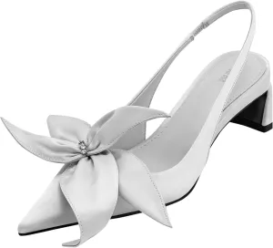 JW PEI Women's Queena Floral Appliques Slingback Pumps