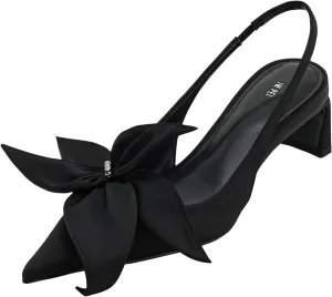 JW PEI Women's Queena Floral Appliques Slingback Pumps