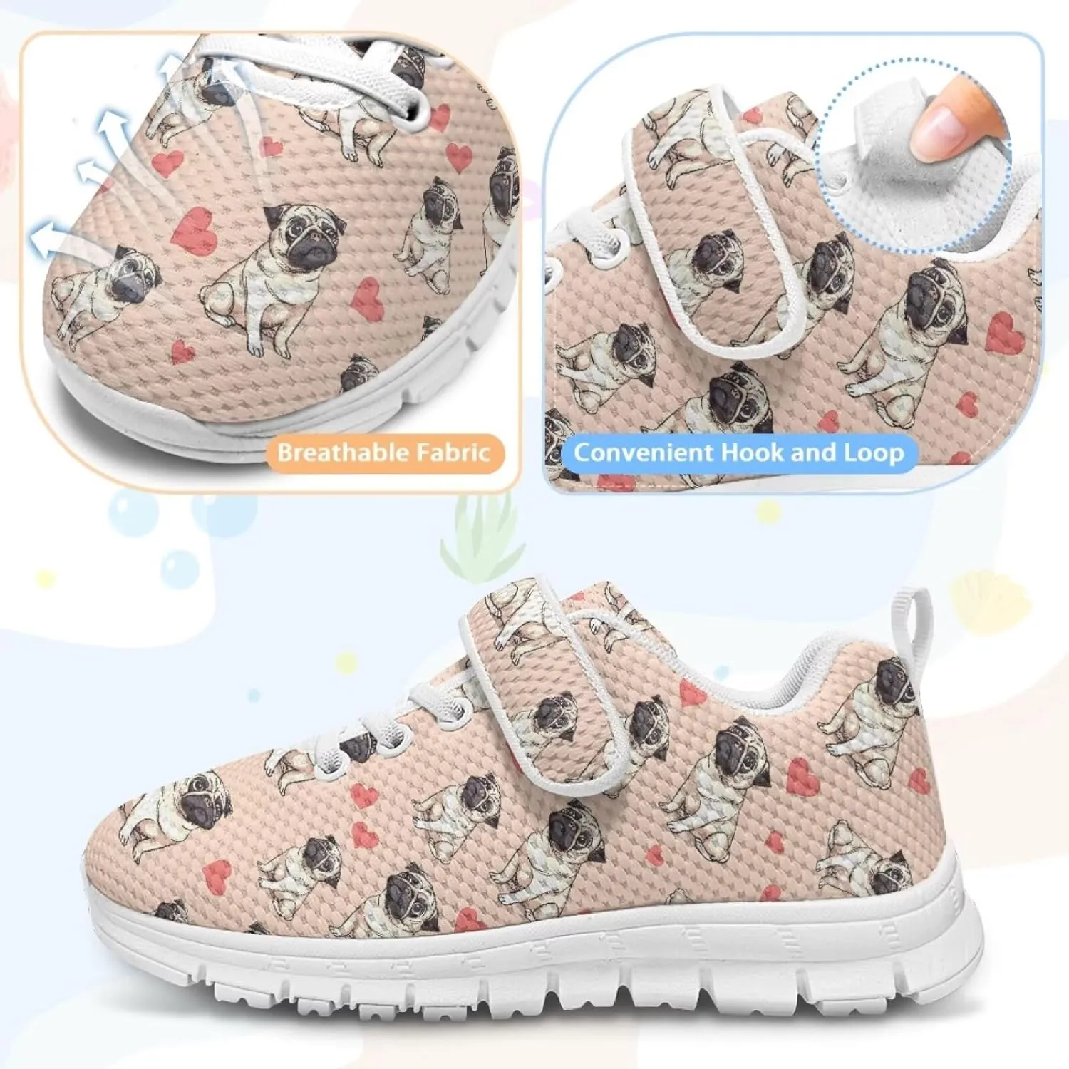 Kids' Dog Athletic Sneaker for Girls Boys Running Hiking Sneaker Tennis Fitness Training Shoes
