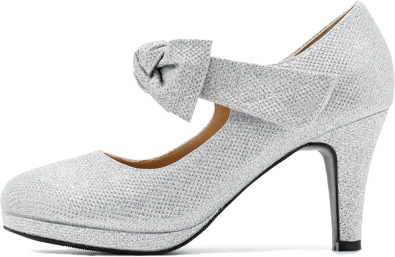 LIURUIJIA Women's Bow Platform Heels Mary Jane Pumps Ladies Sexy Cute Dressy Shoes for Wedding Work Party