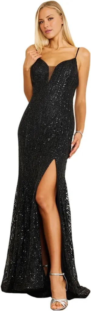 Long Black Prom Dresses Plus Size Party Dress Formal Gown with Sequin