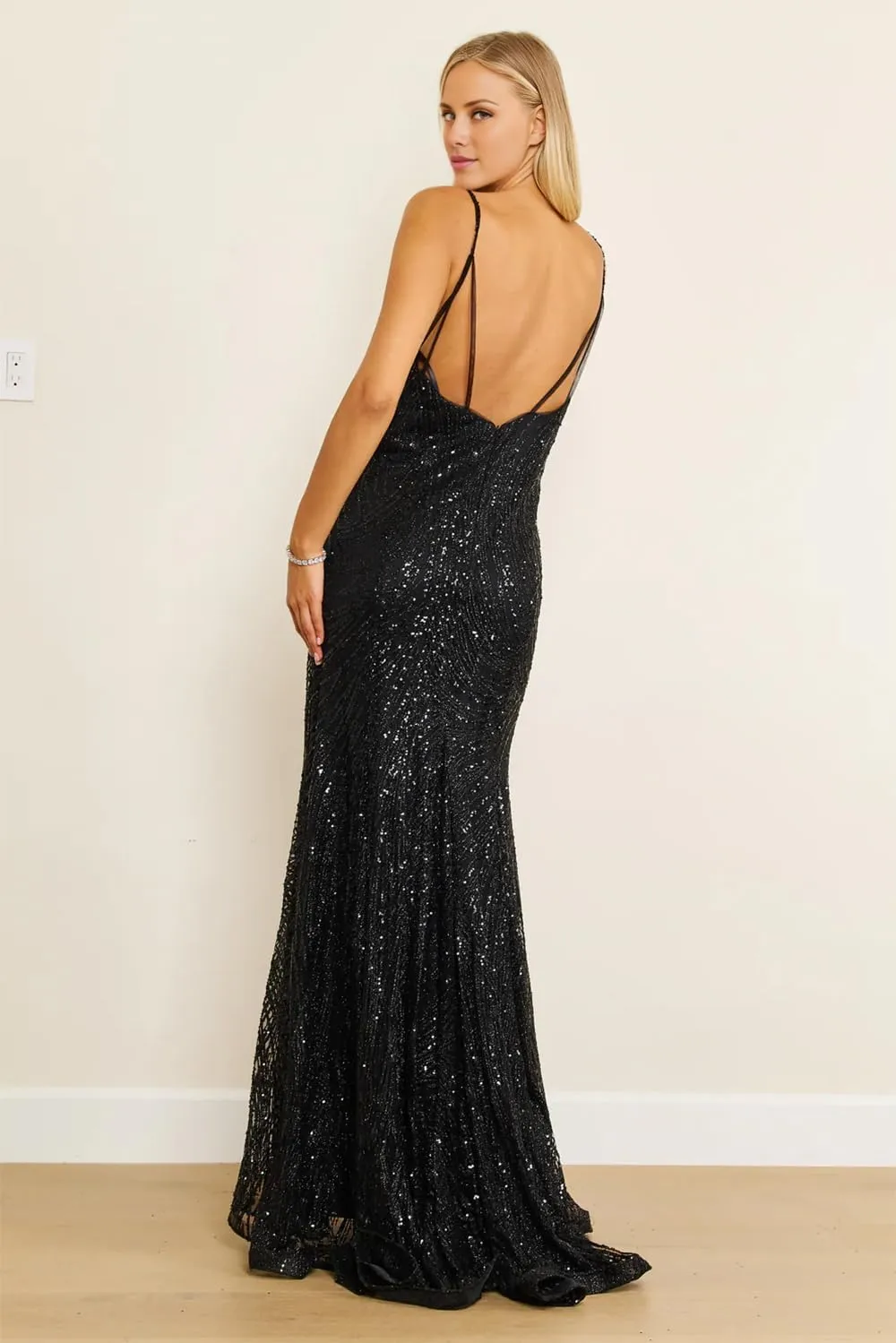 Long Black Prom Dresses Plus Size Party Dress Formal Gown with Sequin