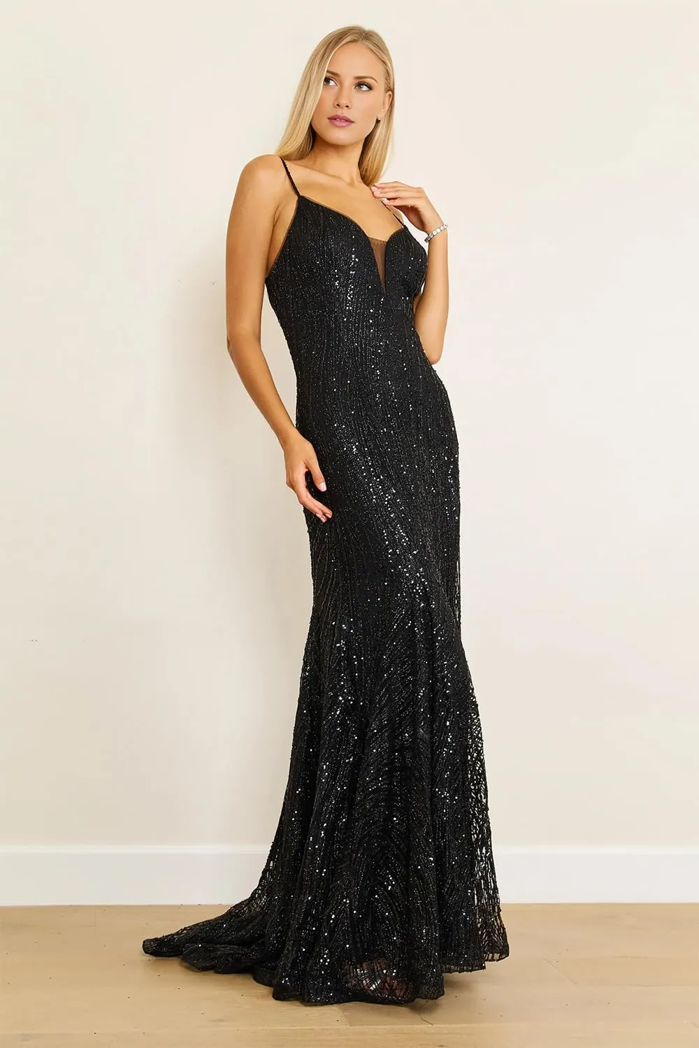 Long Black Prom Dresses Plus Size Party Dress Formal Gown with Sequin