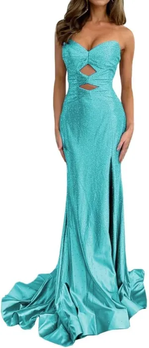 Long Homecoming Dresses Mermaid Prom Dresses Bridesmaid Formal Satin Cocktail Party Gown for Women Teens