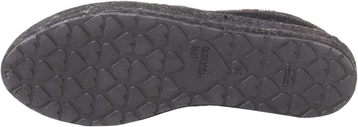 Love Moschino Women's Espadrilles Platform Shoes Sequins Black