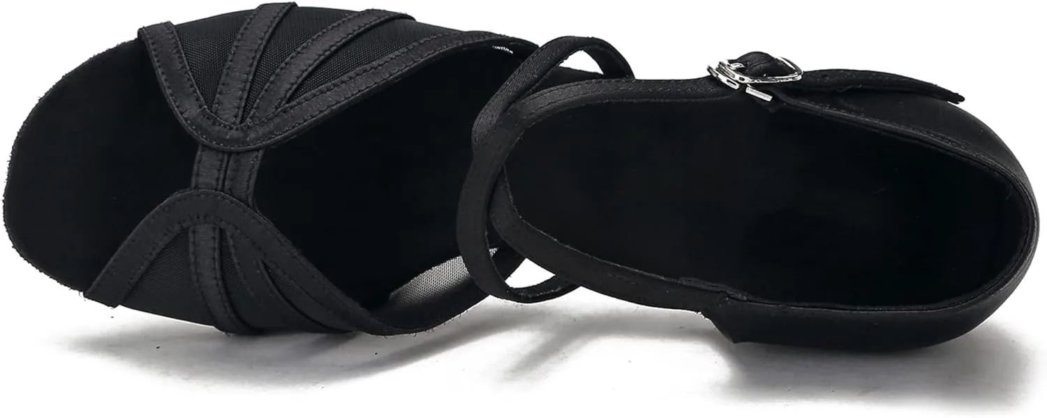 Low Heel Ballroom Dance Shoes Women Latin Salsa Practice Dancing Shoes 1.5 Inch Heel ZB14