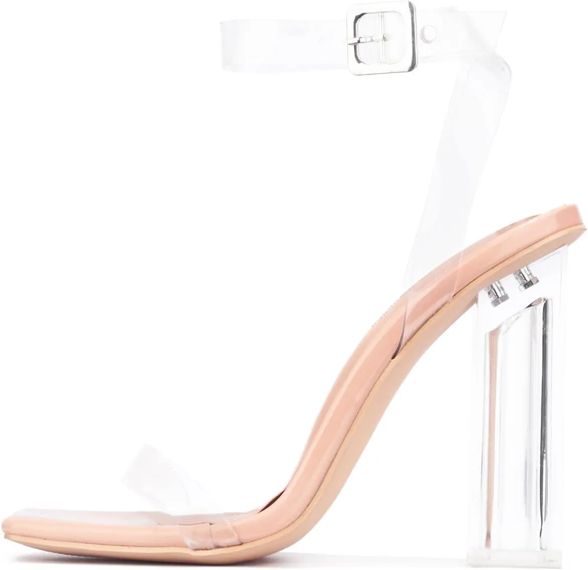 Lula Clear Square Toe Block High Heels (Lula)