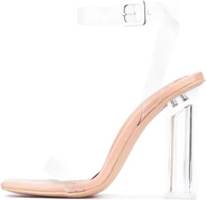 Lula Clear Square Toe Block High Heels (Lula)