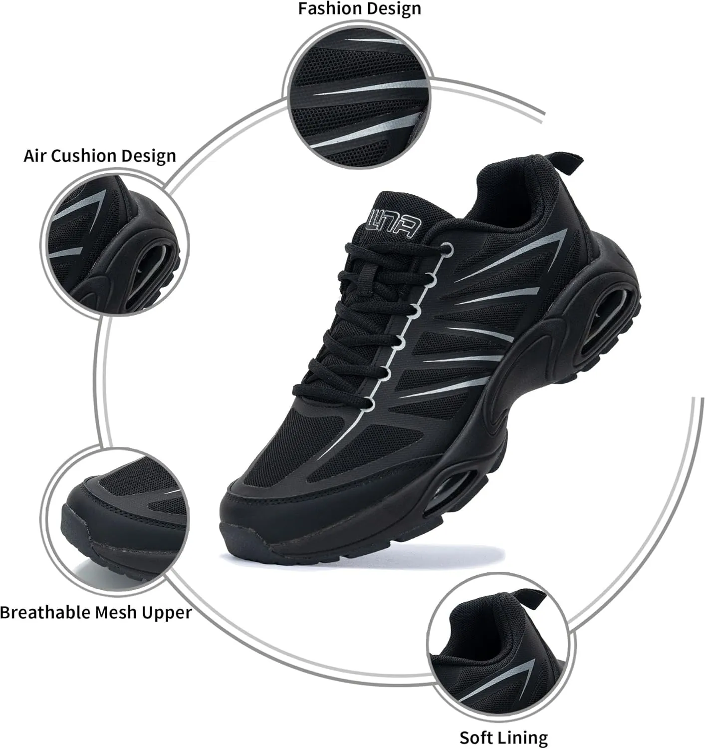 Mens Running Shoes Tennis Walking Sneaker Air Cushion Slip on Shoes for Gym Jogging Fitness Size 8-13