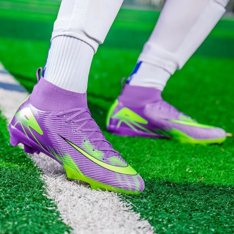 Men's Soccer Cleats Football Cleats for Mens Big Boys High-Top Non-Slip Spikes Shoes for Youth Professional Training Turf Indoor Outdoor Sneaker