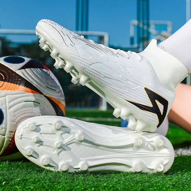 Men's Soccer Cleats Football Cleats for Mens Big Boys High-Top Non-Slip Spikes Shoes for Youth Professional Training Turf Indoor Outdoor Sneaker