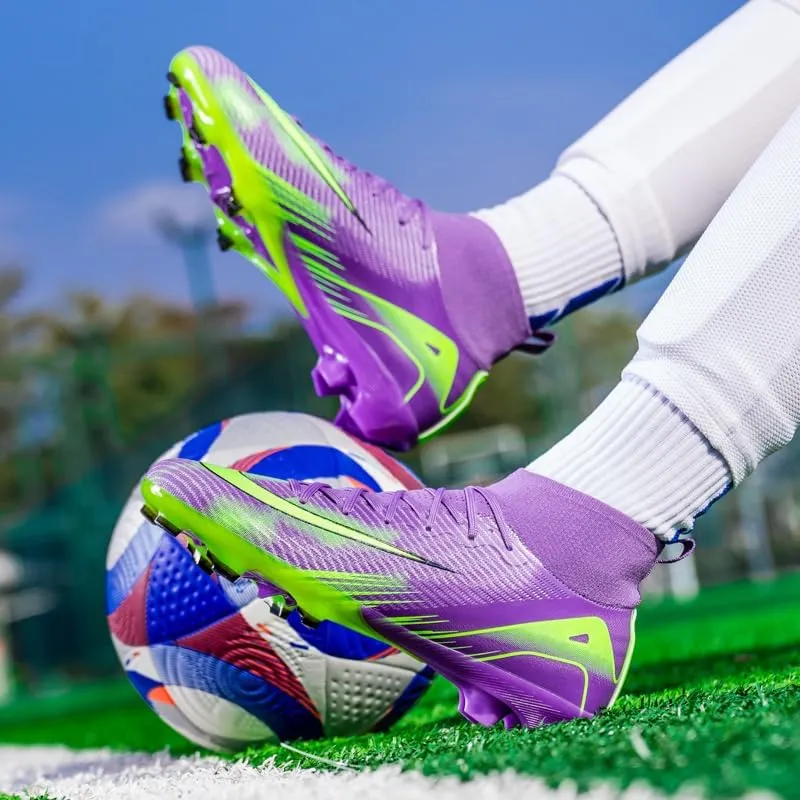 Men's Soccer Cleats Football Cleats for Mens Big Boys High-Top Non-Slip Spikes Shoes for Youth Professional Training Turf Indoor Outdoor Sneaker