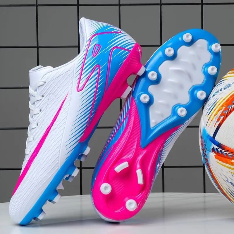Men's Soccer Shoes Football Cleats High-Tops Lace-Up Non-Slip Spikes Indoor Outdoor Sports Athletic Baseball Lacrosse Sneaker