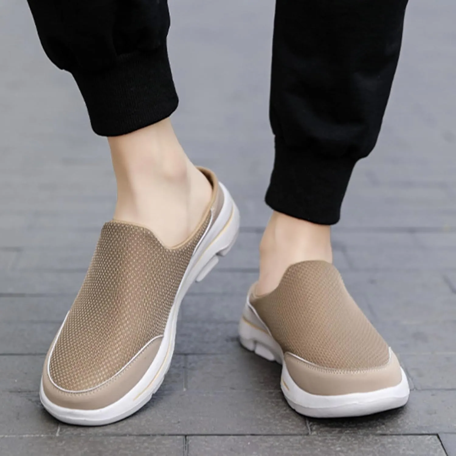 Men's Women's Couple Non-slip Mule Half Sneakers,Outdoor Casual Walking Shoes,Backless Sneakers,Backless Shoes