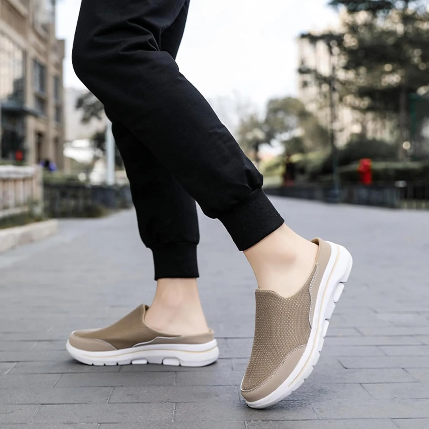 Men's Women's Couple Non-slip Mule Half Sneakers,Outdoor Casual Walking Shoes,Backless Sneakers,Backless Shoes
