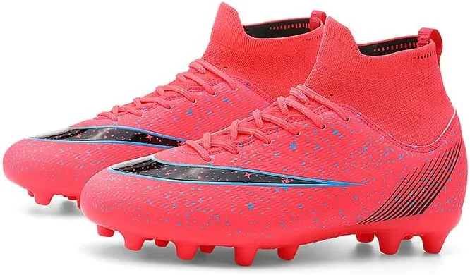 Men's Womens Soccer Shoes Football Cleats High-Tops Lace-Up Non-Slip Spikes Indoor Outdoor Sports Athletic Baseball Lacrosse Sneaker