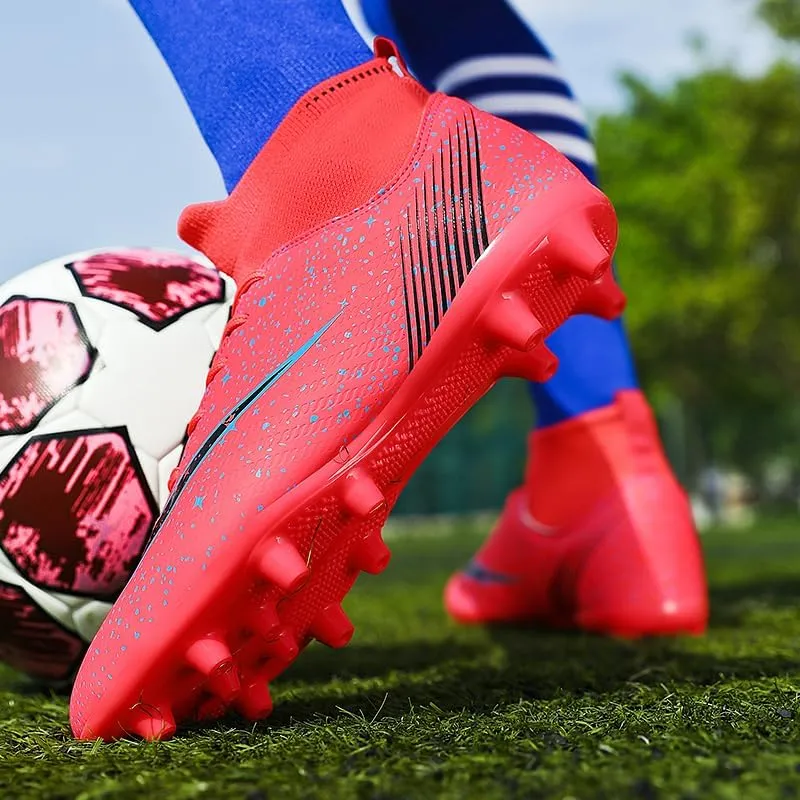 Men's Womens Soccer Shoes Football Cleats High-Tops Lace-Up Non-Slip Spikes Indoor Outdoor Sports Athletic Baseball Lacrosse Sneaker