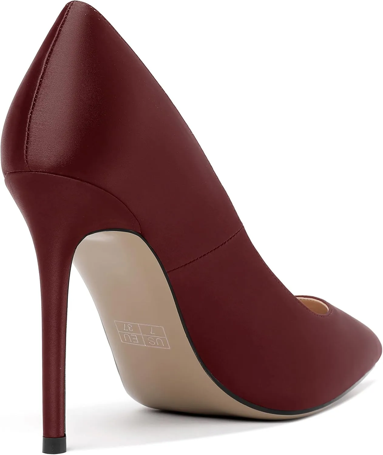 MERRORI Womens Pionted Toe Satin Solid Dress Elegant Evening Slip On Stiletto High Heel Pumps Shoes 4 Inch