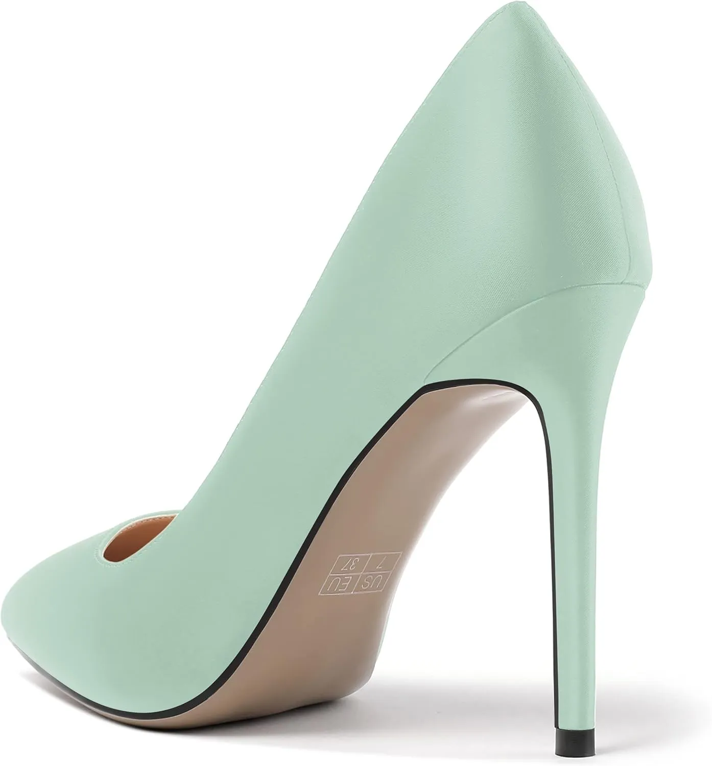 MERRORI Womens Pionted Toe Satin Solid Dress Elegant Evening Slip On Stiletto High Heel Pumps Shoes 4 Inch