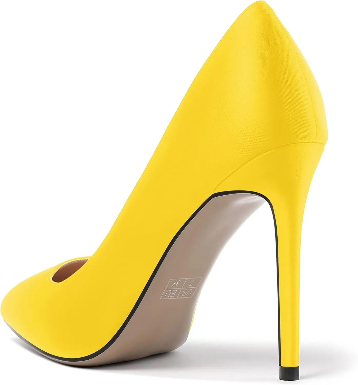 MERRORI Womens Pionted Toe Satin Solid Dress Elegant Evening Slip On Stiletto High Heel Pumps Shoes 4 Inch