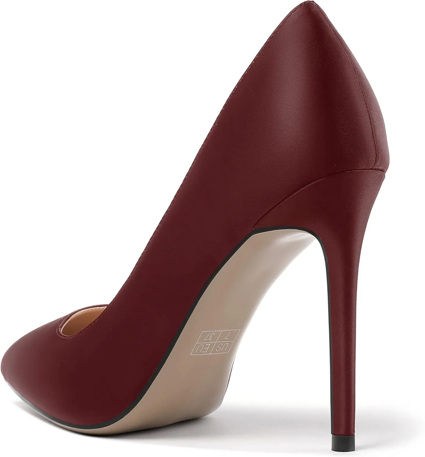 MERRORI Womens Pionted Toe Satin Solid Dress Elegant Evening Slip On Stiletto High Heel Pumps Shoes 4 Inch