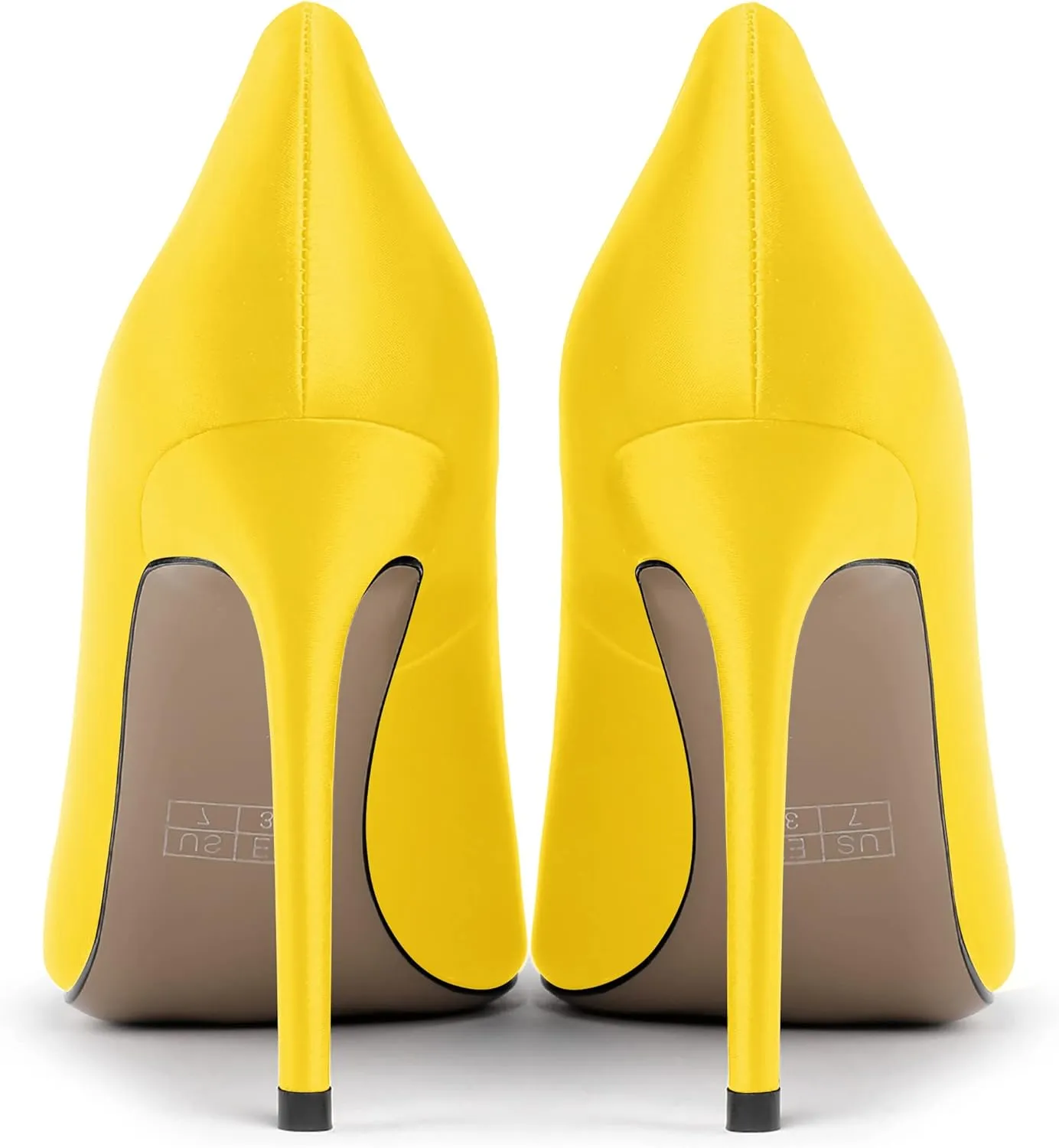 MERRORI Womens Pionted Toe Satin Solid Dress Elegant Evening Slip On Stiletto High Heel Pumps Shoes 4 Inch