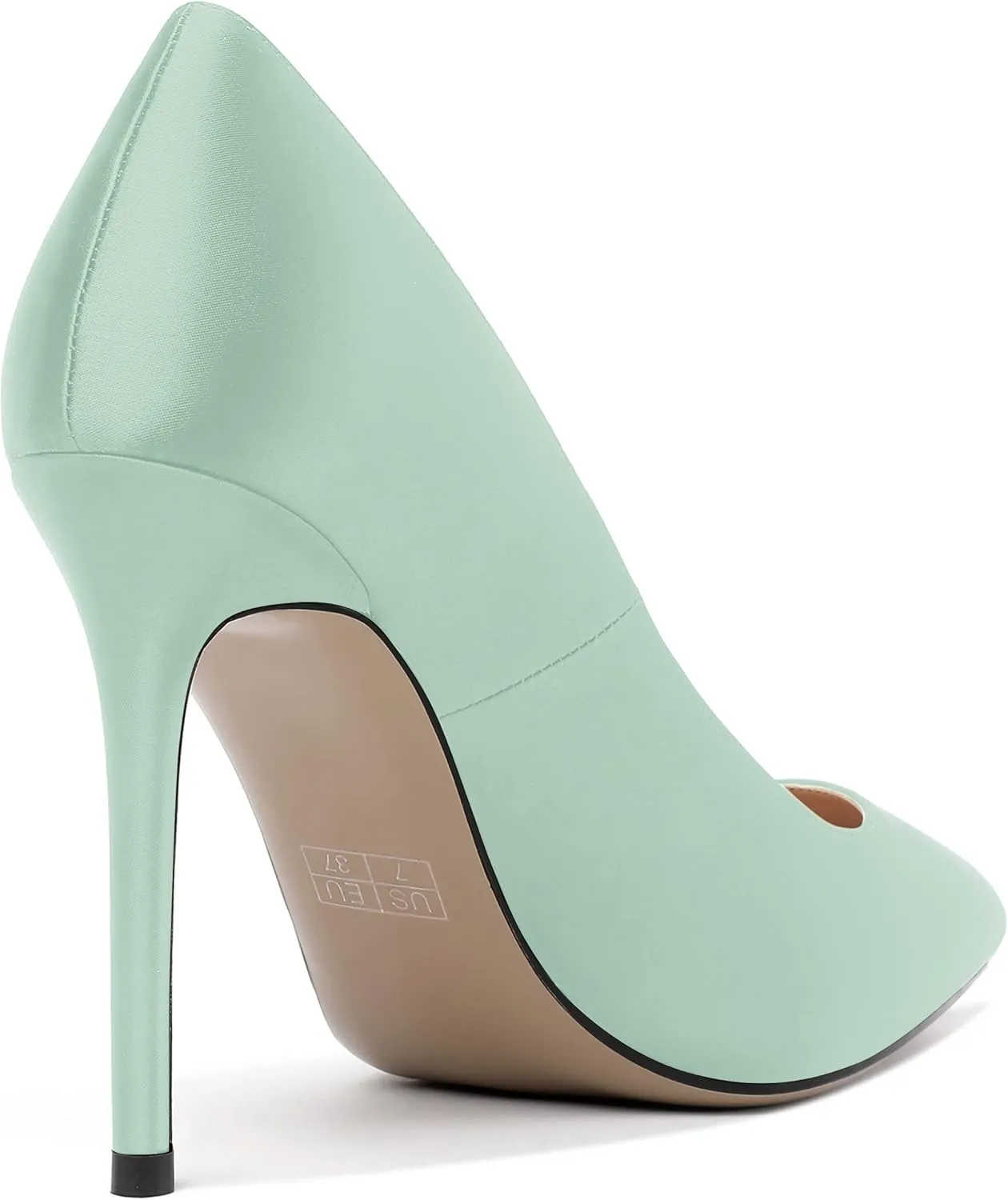 MERRORI Womens Pionted Toe Satin Solid Dress Elegant Evening Slip On Stiletto High Heel Pumps Shoes 4 Inch