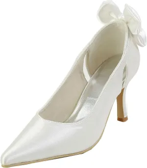 Minishion GYMZ700 Womens Slip-on Satin Evening Party Prom Bridal Wedding Shoes Pumps Sandals Flatfs