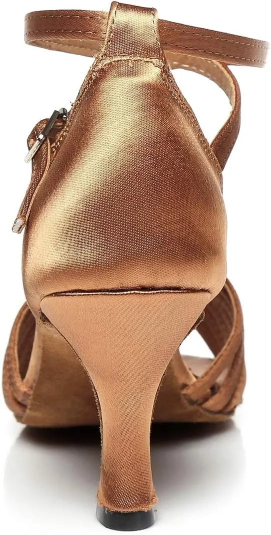 Minishion Women's Knot Bow 3" Flared Heel Ankle Strap Dance Shoes Wedding Party Sandals