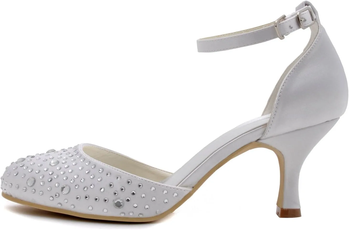 Minishion Womens Sparkle Satin Evening Party Prom Bridal Wedding Shoes Pumps Sandals Flatfs