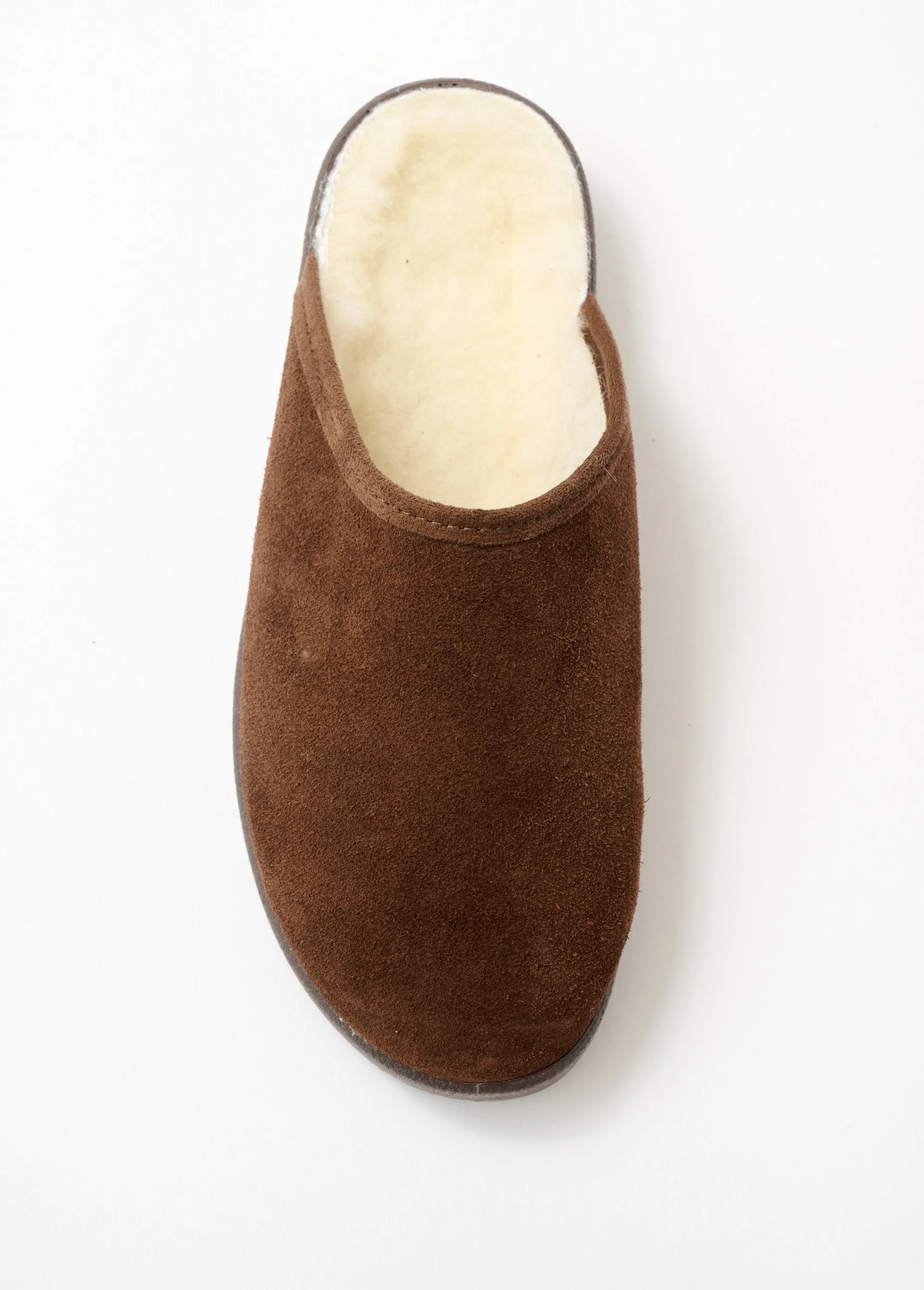 Mixed comfort width mule in fur-lined leather